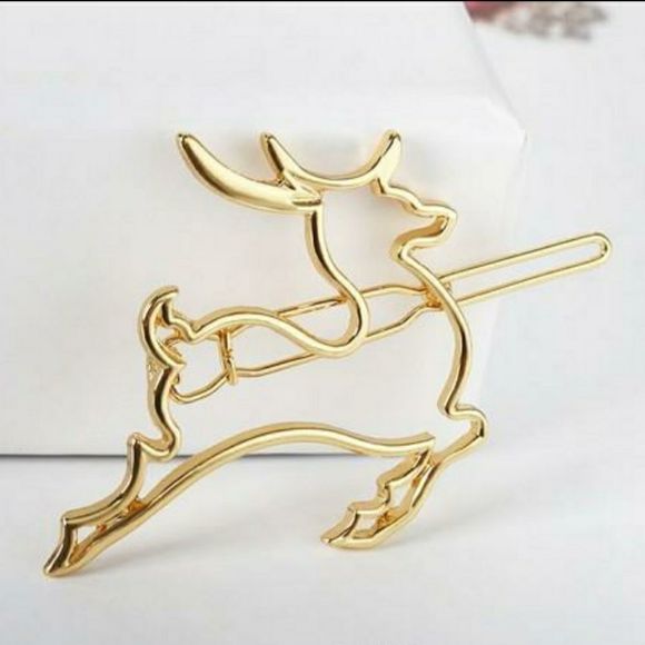 Golden Deer Barrette Hair Pin New In Package - Picture 1 of 1